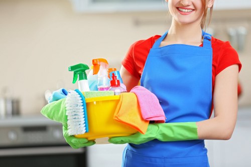 Cleaning team sorting recyclable materials in Kingston upon Thames