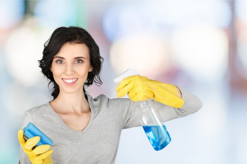 Cleaning a modern office kitchen and shared workspace in Kingstonuponthames