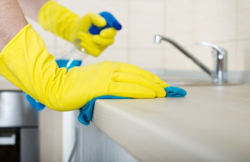 Professional cleaning of communal floors and handrails in Kingston upon Thames