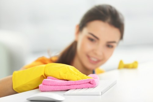 Office cleaning routine for a business premises in Kingstonuponthames