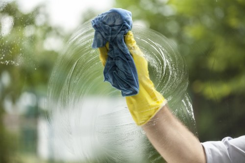 Local gutter cleaning service working on a residential home in Kingston upon Thames